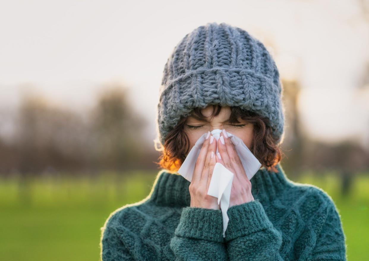 <span class="caption">A bad flu year on top of the pandemic could mean trouble for already-stressed hospitals.</span> <span class="attribution"><a class="link " href="https://www.gettyimages.com/detail/photo/coping-with-a-winter-cold-royalty-free-image/1007965142" rel="nofollow noopener" target="_blank" data-ylk="slk:George Clerk/E+ Collection via Getty Images;elm:context_link;itc:0;sec:content-canvas">George Clerk/E+ Collection via Getty Images</a></span>