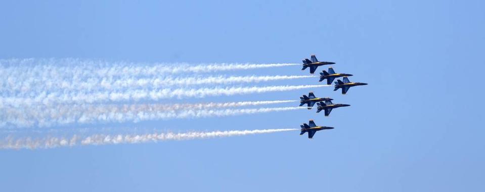 The U.S. Navy’s Blue Angels will perform at the Kansas City Air Show during the Fourth of July weekend.