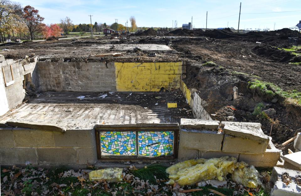 Several homes on River Oaks Lane have been cleared for commercial development Tuesday, Oct. 26, 2021, in Sartell.