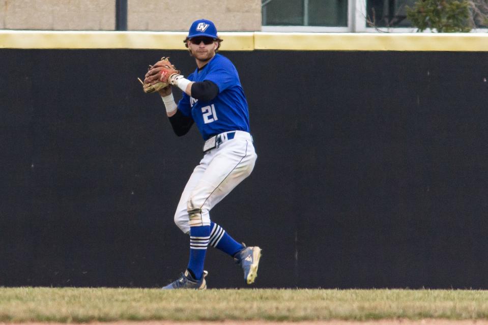 Former Adams standout Spencer Nelson earned an ABCA./Rawlings Gold Glove Award for his outstanding defensive work in centerfield this season for the Grand Valley State University baseball team