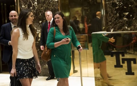 Hope Hicks with Sarah Huckabee Sanders - Credit: Getty