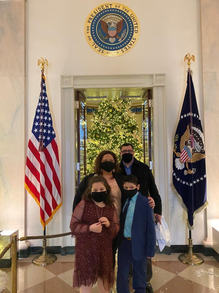 The Salas family visited the White House Saturday.
