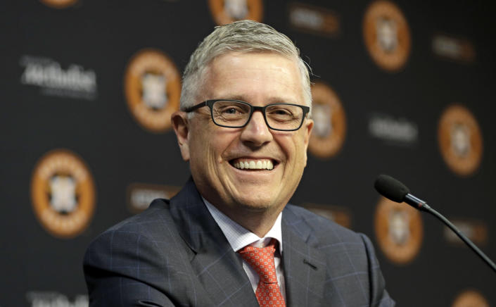 Jeff Luhnow explained away why the Astro’s zero-tolerance policy didn’t include what Roberto Osuna allegedly did as a Toronto Blue Jay. (AP)