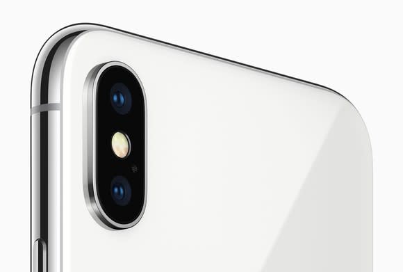 The iPhone X rear-facing camera.