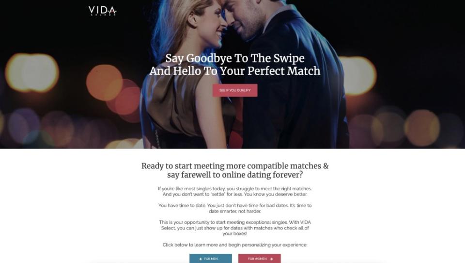 Founded in 2009, Vida Select has been helping clients who are busy and don’t have time to swipe or just want a little assistance in finding a compatible date. VIDA Select