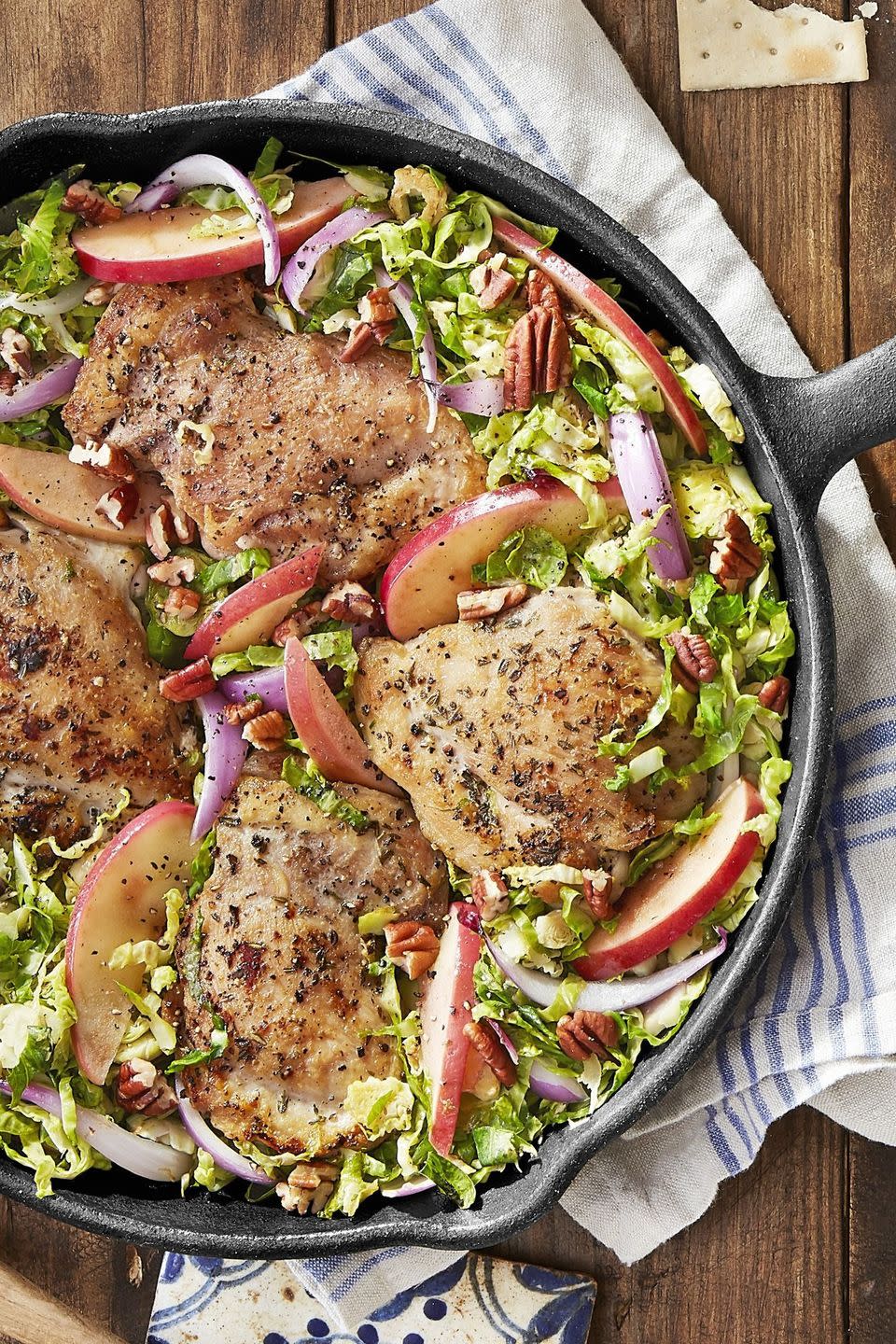 Skillet Chicken with Brussels Sprouts and Apples