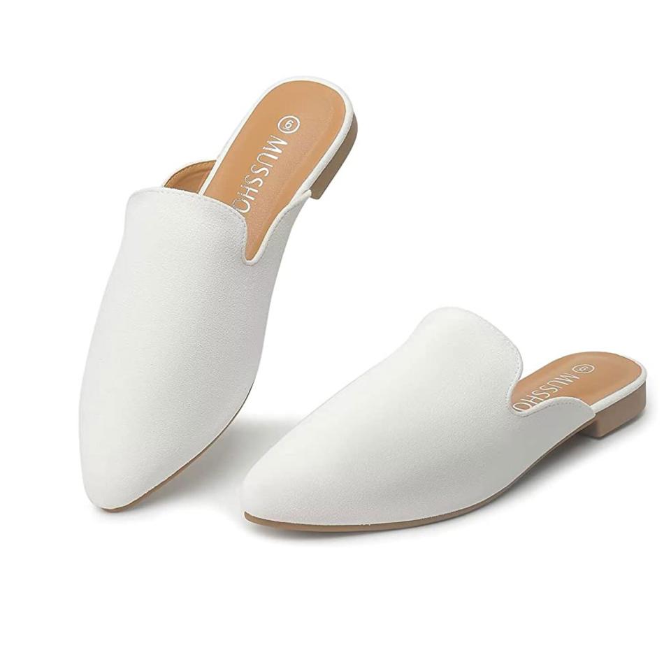 MUSSHOE Mules for Women Flats Comfortable Pointed Toe Women Mules