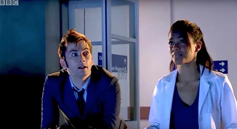 Doctor Who's Freema Agyeman as Martha Jones and David Tennant as the Tenth Doctor