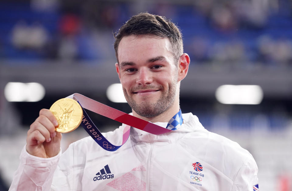 Matt Walls with his gold medal on Thursday. (PA)