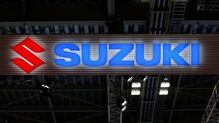 FILE PHOTO - The logo of Suzuki Motor Corp. is pictured at the 45th Tokyo Motor Show in Tokyo, Japan October 25, 2017. Picture taken October 25, 2017. REUTERS/Toru Hanai