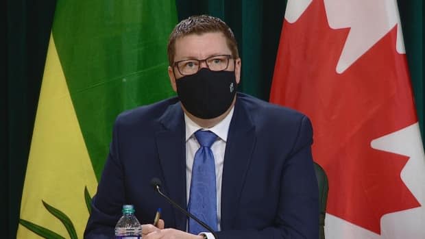 Saskatchewan Premier Scott Moe said on March 2 that household gathering restrictions may be loosened as soon as next week if case numbers continue trending down and hospitalization numbers stabilize.  (Germain Wilson/CBC - image credit)