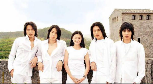 Barbie Hsu with Jerry, Vanness, Ken, and Vic in this "Meteor Garden" publicity photo. (ABS-CBN)
