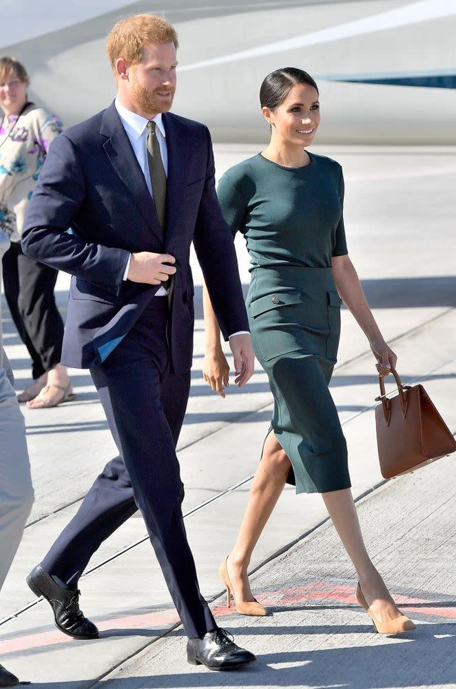 Meghan and Prince Harry arrive in Dublin.