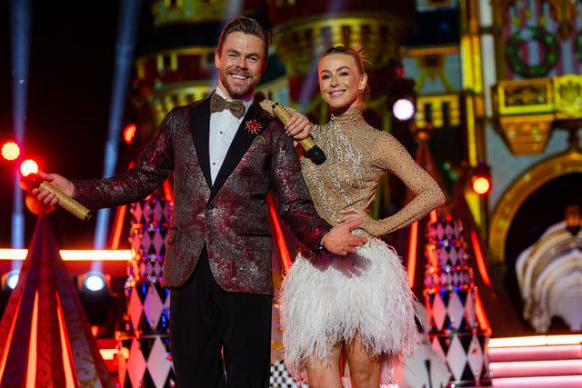 <p>Disney Parks/ABC via Getty</p> Siblings Derek and Julianne Hough have hosted the event before.