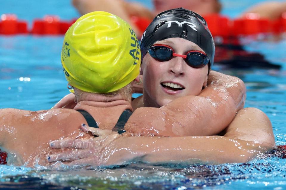 Katie Ledecky makes Olympics history with ninth gold medal in swimming