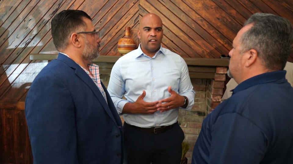 PHOTO: Allred speaks to labor union leaders in Houston. (Colin Allred for Congress)
