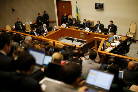 A general view of Brazil's Superior Court Justice during a session to try the appeal of former Brazilian president Luiz Inacio Lula Da Silva, in Brasilia, Brazil April 23, 2019. REUTERS/Adriano Machado