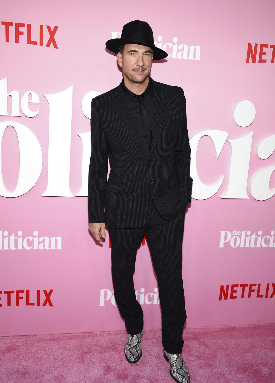 FILE - Dylan McDermott attends the premiere of Netflix's "The Politician" on Sept. 26, 2019, in New York. McDermott turns 60 on Oct. 26. (Photo by Evan Agostini/Invision/AP, File)