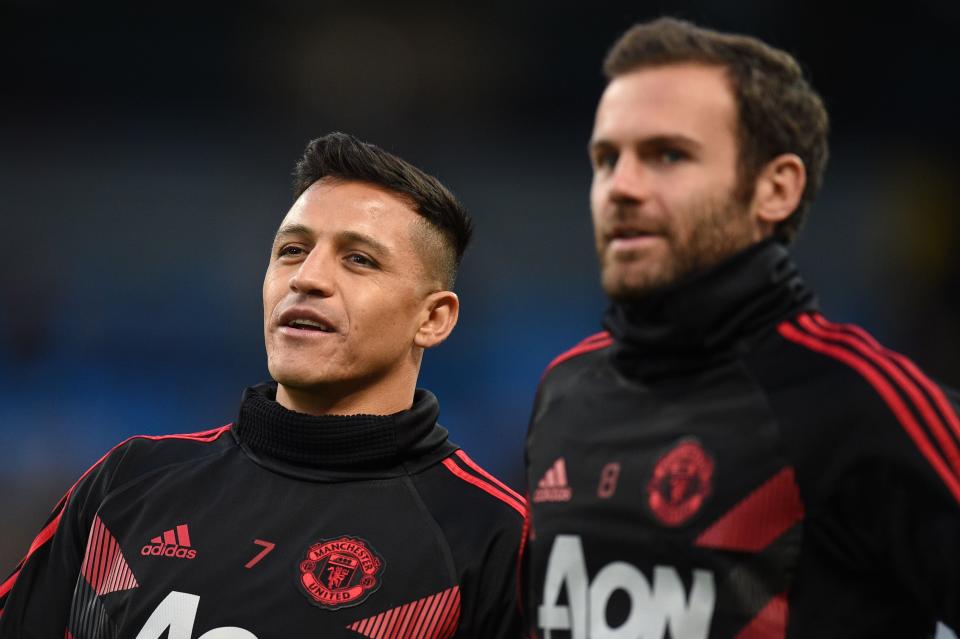 Fans have been left fuming after Alexis Sanchez and Juan Mata were seen laughing during Manchester United’s loss to rivals Man City