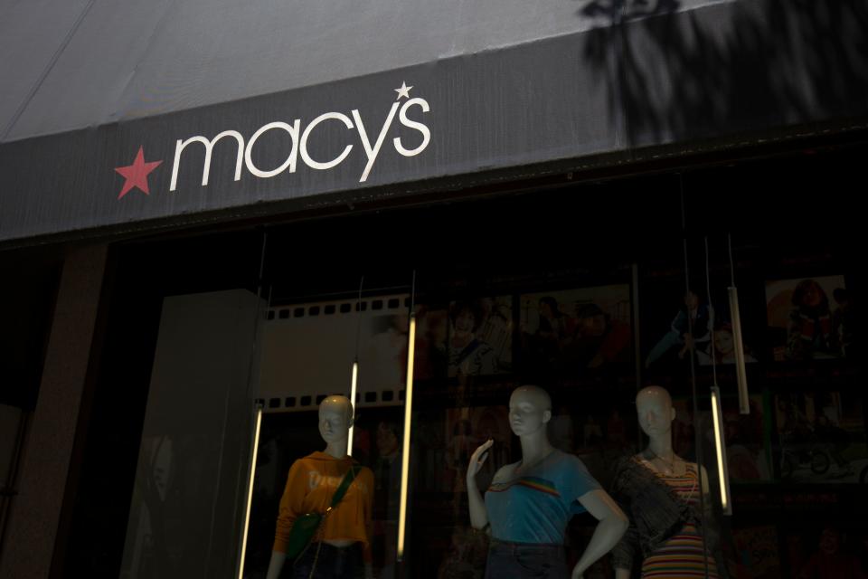 The Macy's logo is seen outside a shop in Washington, DC, on July 25, 2019. (Photo by Alastair Pike / AFP)        (Photo credit should read ALASTAIR PIKE/AFP/Getty Images)