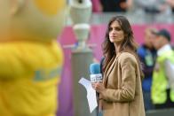 Spanish television presenter and girlfriend of Spain's goalkeeper Iker Casillas, Sara Carbonero looks on prior to the Euro 2012 championships football match Spain vs Italy on June 10, 2012 at the Gdansk Arena. AFPPHOTO/ GIUSEPPE CACACEGIUSEPPE CACACE/AFP/GettyImages