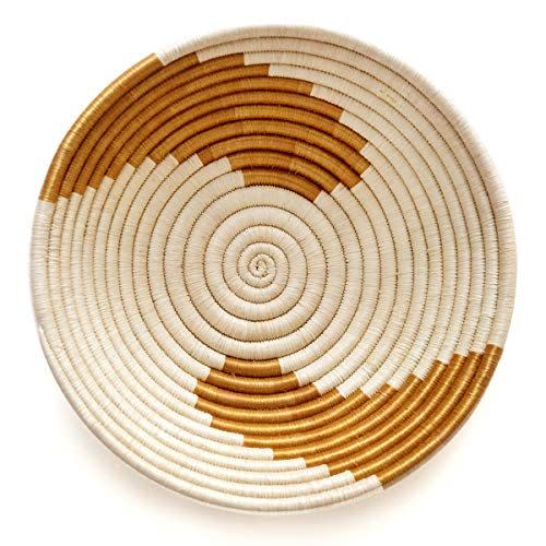 1) Indego Africa Handmade Demi Swirl Plateau Woven Basket