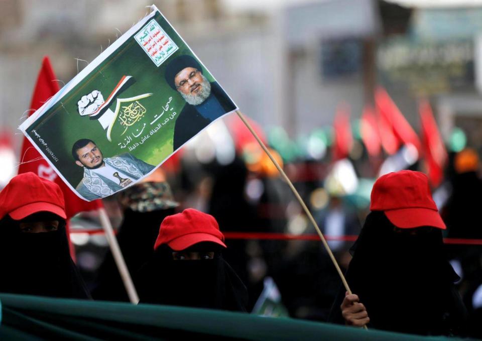 Houthi women in September mark the fourth anniversary of their takeover of the Yemeni capital (Reuters/Khaled Abdullah)