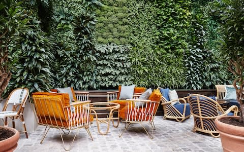 After shopping on Rue Tiquetonne and Rue Bachaumont, head to the Hoxton Paris' Instagram-ready courtyard restaurant for a drink