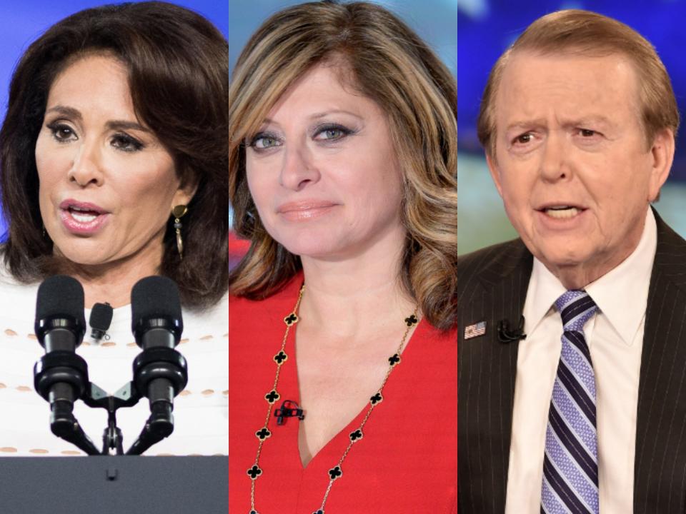 Jeanine Pirro, Maria Bartiromo, Lou Dobbs