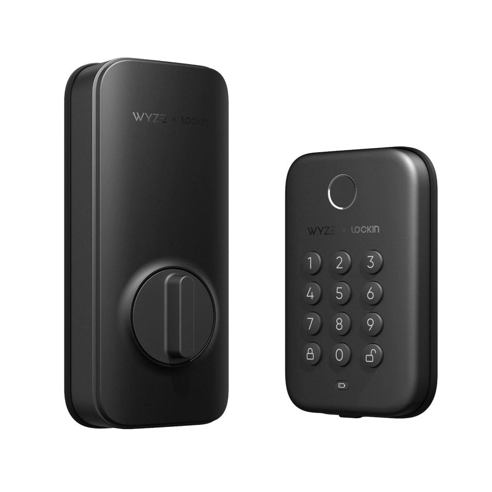 A closer look at the Wyze Lock Bolt's deadbolt and keypad. 