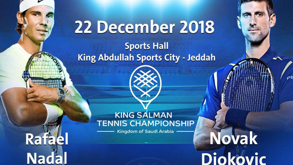 The image was tweeted to announce Nadal and Djokovic’s match in Saudi Arabia.