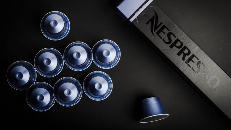Top-down view of a Nespresso pod sleeve