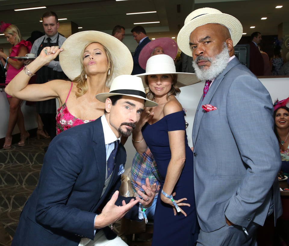 Kristin Richardson, Kevin Richardson of the Backstreet Boys, David Alan Grier and guest attend the 145th Kentucky Derby at Churchill Downs on May 4, 2019 in Louisville, Kentucky. (Photo by Robin Marchant/Getty Images for Churchill Downs)