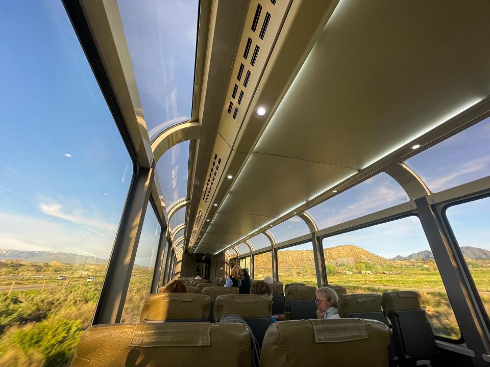 A view of the Rocky Mountaineer's interior.