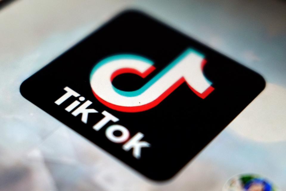 In this Sept. 28, 2020 file photo, a view of the TikTok app logo, in Tokyo.