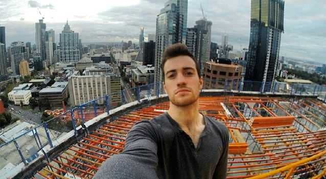 Bryce Wilson takes a selfie during a previous climb. Photo: Bryce Wilson/Instagram