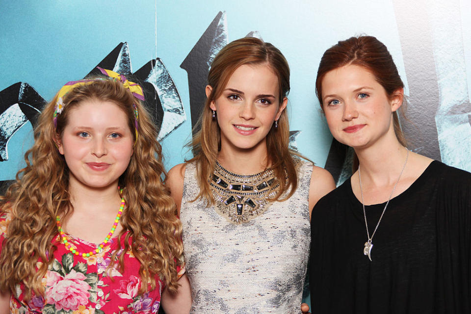 Jessie Cave, Emma Watson and Bonnie Wright attend a photocall for 