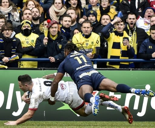 Scrum-half John Cooney scored the opening try in Ulster's 29-13 defeat at Clermont