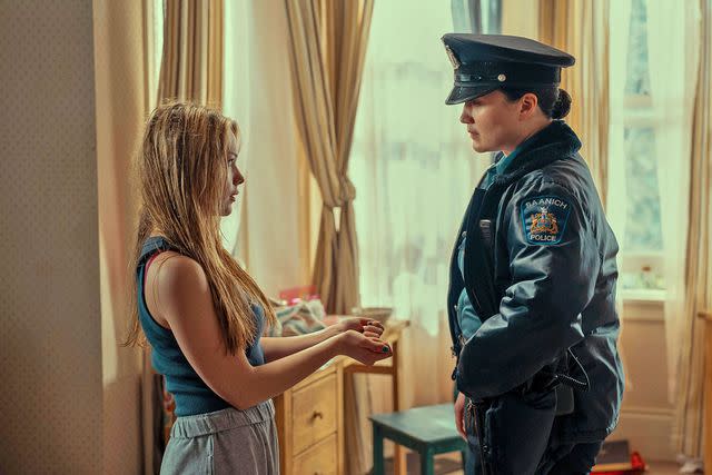 <p>Darko Sikman/Hulu</p> Chloe Guidry and Lily Gladstone in 'Under the Bridge'