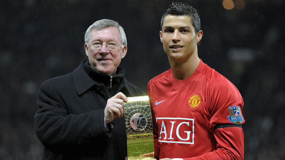 Ronaldo and Ferguson won just about everything during their time together at United. Pic: Getty