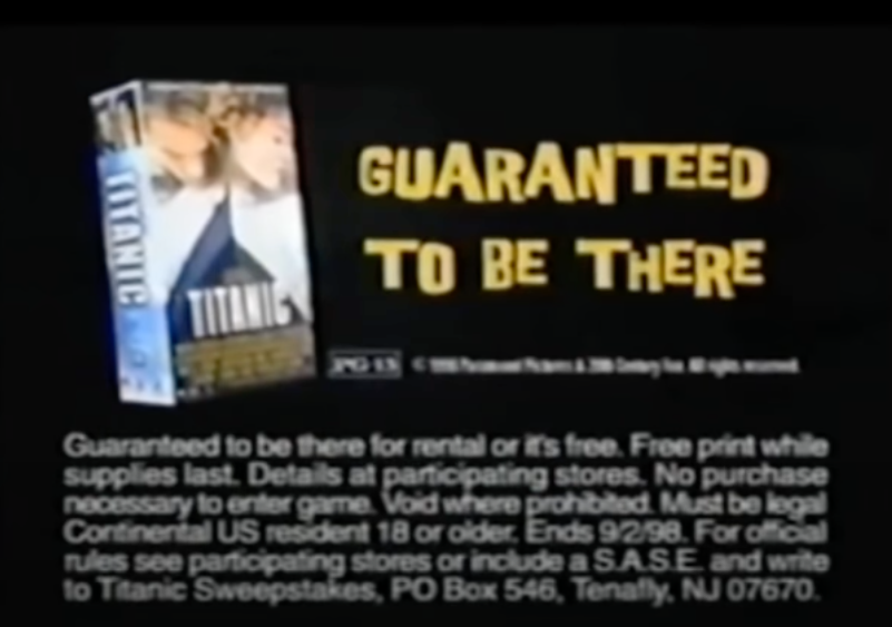 Blockbuster Video's "Guaranteed to be there" ad