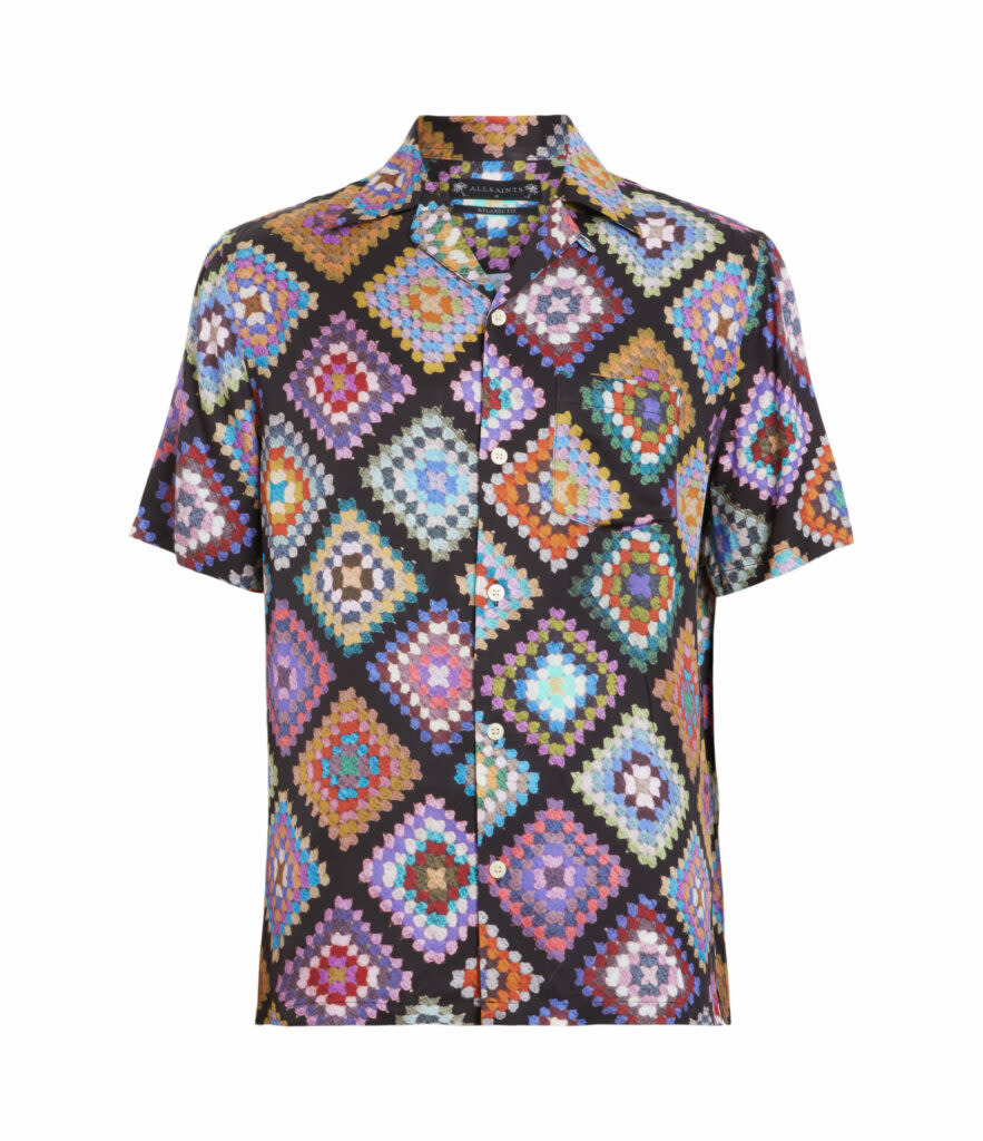 AllSaints Tunar Crochet Printed Relaxed Fit Shirt (Image: Provided)