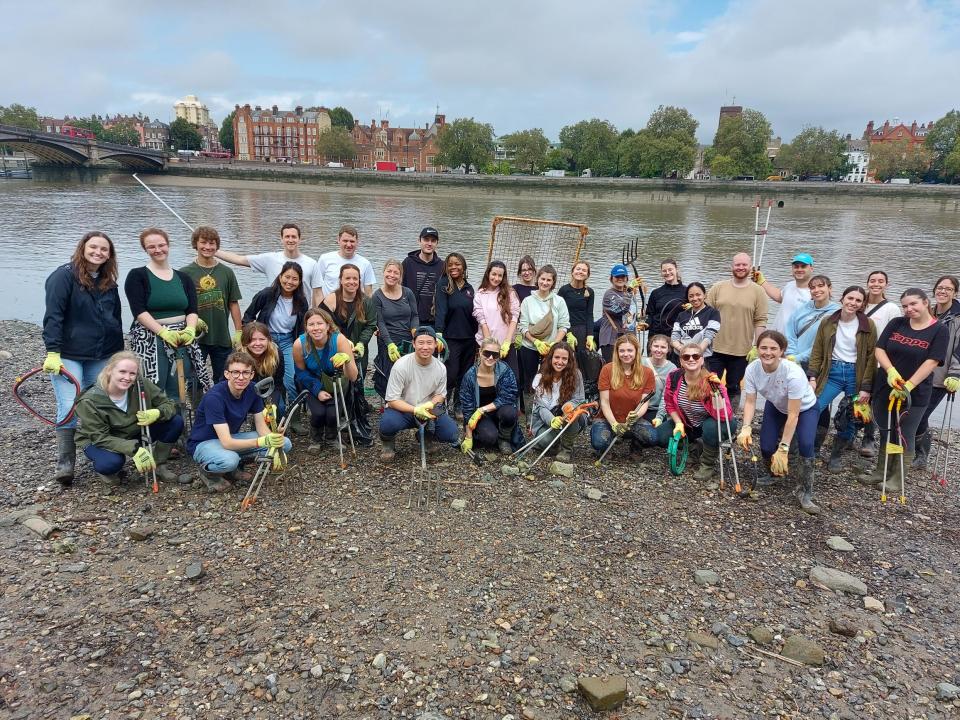 The Wild team picking up litter on the River Thames. Photo: Wild