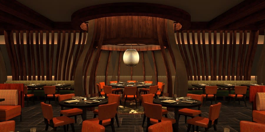 Renderings for Nobu Hotel, restaurant (Courtesy: Harrah’s New Orleans Casino and Hotel)