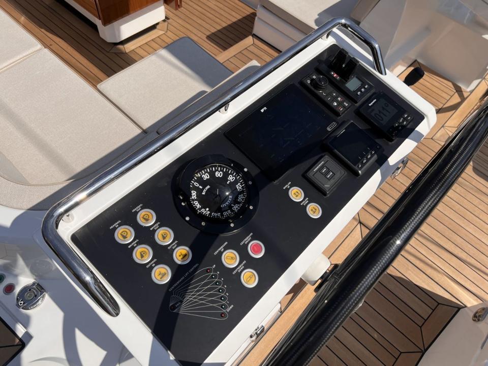 A view of one of the control panels on the main deck.