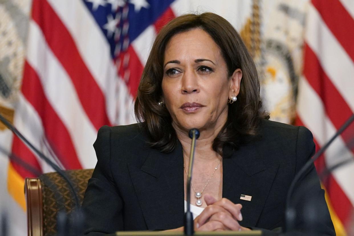 Two buses of migrants from the U.S.-Mexico border were dropped off near Vice President Kamala Harris' home in residential Washington on Thursday, Sept. 15.