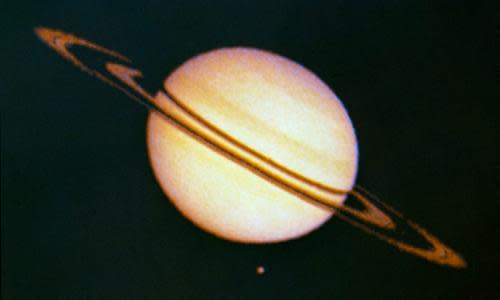 A picture of the planet Saturn taken by Pioneer 11