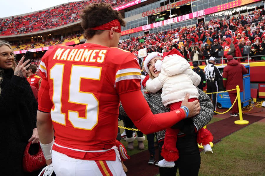 Brittany Mahomes Beams With Kids at Husband Patrick Mahomes Kansas City Chiefs Game on Christmas