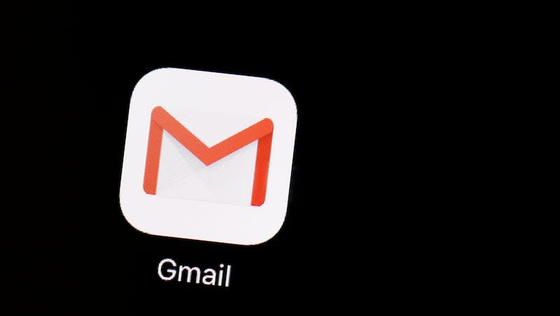 This March 20, 2018, file photo shows the Gmail app on an iPad in Baltimore. Voters will be inundated with emails, texts, mailers and phone calls over the next few months urging them to support or donate to a candidate, but scam artists tend to prey on this time of year, according to the Better Business Bureau.