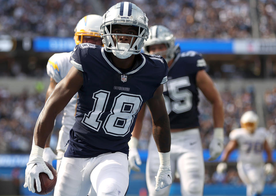 INGLEWOOD, CALIFORNIA - SEPTEMBER 19:  Damontae Kazee #18 of the Dallas Cowboys at SoFi Stadium on September 19, 2021 in Inglewood, California. (Photo by Ronald Martinez/Getty Images)